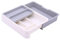 HornTide 3-in-1 Cutlery Tray Expandable Utensils Holder Plastic Kitchen Drawer Organizer for Silverware Storage and More - Gray