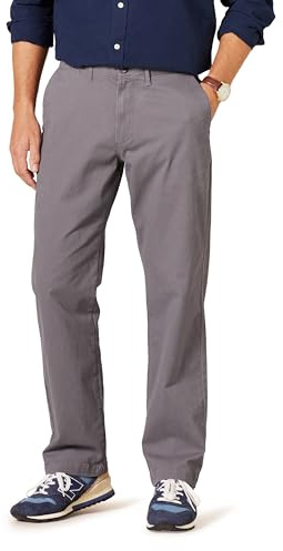 Amazon Essentials Men's Classic-Fit Casual Stretch Chino Trousers, Charcoal, 35W / 29L