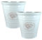 Country Style Gloss Plastic Planter - White, Set of 2-23cm (H) x 23cm (Dia) - Suitable for Indoor or Outdoor Use.