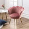 Wahson Poltrona per Camera da Letto in Velluto con Gambe in Metallo Oro,Sedia da Salotto per Soggiorno/caffè/Vanità (Rosa)