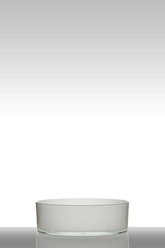 innaGLAS INNA-Glas Coupe décorative Vera, Rond, Blanc, 8cm, Ø25cm - Plat à Fruits/Coupe en Verre