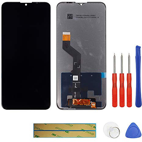 swark Pantalla LCD compatible con Moto G9 Play & Moto E7 Plus (Negro) Pantalla táctil digitalizador de cristal + herramientas