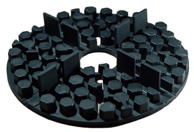 Sanpro 100 x Gummi Plattenlager | 2 mm Fugenbreite | Stelzlager für Terrassenplatten stapelbar von 10-30 mm | Teilbar in vollwertige Randstücke und Ecken | Made in Germany