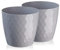 TYMAR Pot de Fleurs, Pot de Plantes en Plastique, Lot de 2, Forme Ronde, Cache-Pot (12 cm, Gris)
