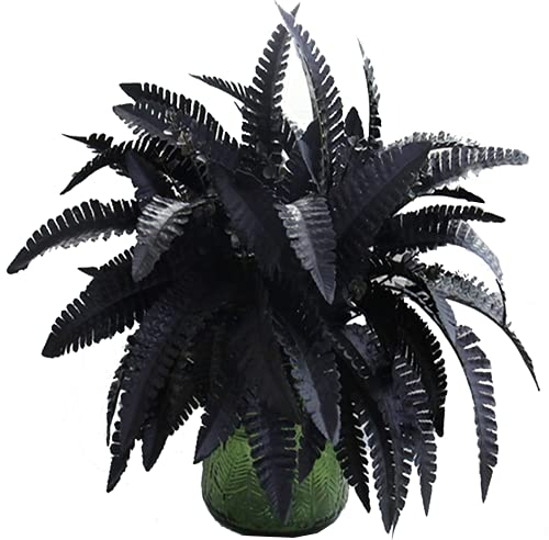 4 piezas de plantas artificiales de hojas de helecho persa de plástico, falsas y realistas, decoración de interiores (13.7 pulgadas)