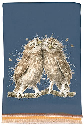 Wrendale Designs Winter-Schal, Motiv: Vögel einer Feder, Eule