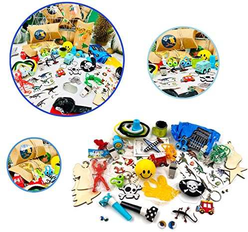 Oblique Unique® 24 kleine Geschenke für DIY Adventskalender für Jungs Jungen zum Basteln Spielen als Mitgebsel für Kinder Junge Kindergeburtstag