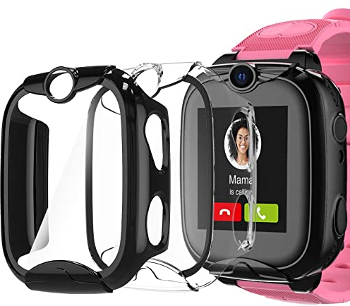 2 Stück Für XPLORA XGO 2 Hülle mit Displayschutz 360 Grad Rundumschutz Gehäuse Hard PC Panzerglas HD Ultradünne Kratzfest Stoßfest Case für XPLORA XGO2 Kinder, Schwarz &Transparent
