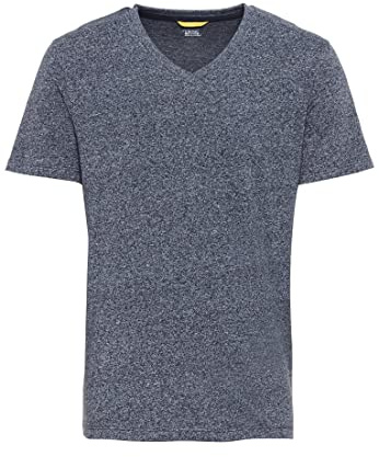 camel active Herren Basic Kurzarm T-Shirt mit V-Ausschnitt aus biologischer Baumwolle in Grau, Grün, Dunkelblau und Dunkelgrau Dunkelblau menswear-5XL