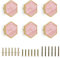 EVERGD 25mm Pure Copper Handle Shell Brass Gold Wardrobe Kitchen Cabinet Door Knobs Drawer Cupboard Hardware Pull Handle Clothes Coat Hook Modern Simple (Pink, 6)