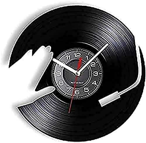 Reloj de Pared con Pilas Silent DJ Música Disco de Vinilo Reloj de Pared Reloj 3D PY Dance Hall Reloj Vintage Club de música para DJ Regalo Decorativo Reloj de Regalo