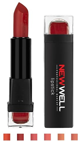 NEWWELL Lippenstift Matt, Intensive Farben, 24 Stunden Langanhaltender Matt-Effekt, Elegante Lippen, Verschiedene Farbnuancen (06)