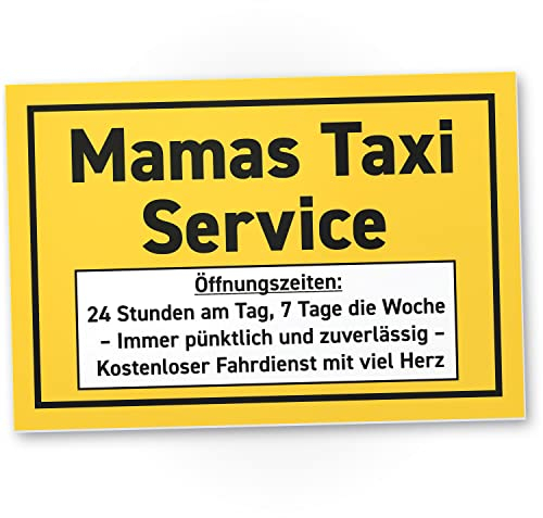 DankeDir! Mamas Taxi Service - Schild 30 x 20 cm - Muttertagsgeschenk Karte Glückwunschkarte Geschenkidee Geburtstag - Geschenk Mutter Muttertag Geburtstagsgeschenk
