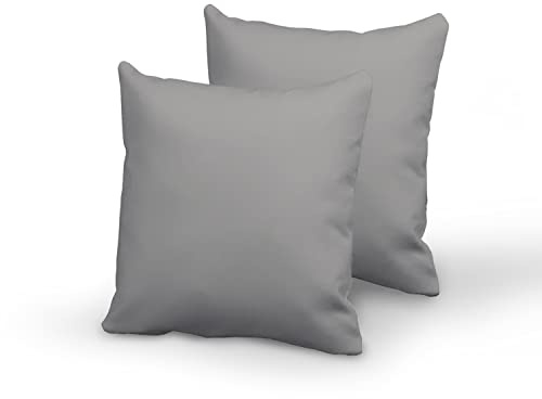 Pizuna 2er Pack Kissenbezug 80x80 cm Baumwolle Aschgrau 400 Fadenzahl | Luxuriöser Soft-Satin 2er Pack Kissenbezüge, 100% Langstapel Baumwolle Nur Kissenbezug (Meeresschaum 80x80 cm) Mako Satin