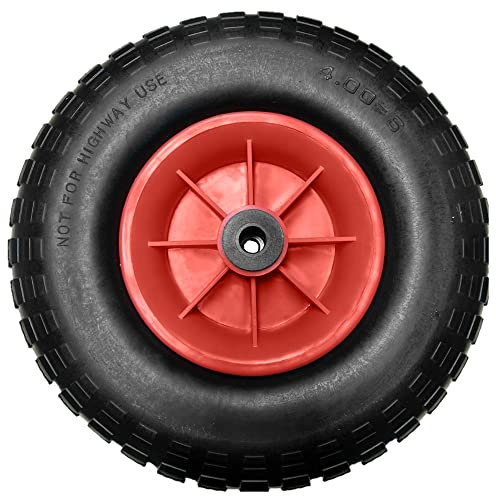 12 Wheel 4.00-6 PU Puncture Proof Solid Wheel - 1/2 inch (12mm) Bore - 13 x 4 Heavy Duty Replacement for Sack Truck, Garden Trolley. Wheelbarrow. Go Cart, Trailer, Truck
