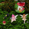 OFFCUP Miniatur-Ornamente, 7pcs Gartendeko, Mushroom Tree House, Gartenfiguren Igel, Feen Figuren Gartentiere Figuren Elf Outdoor-Dekoration Fairy Garden wetterfest