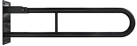 Aquabad® klappbarer Stahl Wandstützgriff Haltegriff in Schwarz, 70 cm