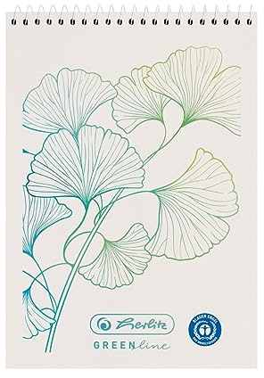 Spiralnotizblock A7 50 Blatt kariert GREENline Ginkgo