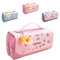 Rosa Federmäppchen mit 3 Fächern, Mäppchen Mädchen mit Niedlicher Anhänger, Bleistiftbox, Federmappe, Federtaschen, Schreibwarenbeutel, Schule Teenager Geschenk, Schule Große Kapazität Pencil Case