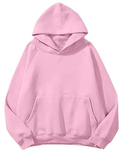 Tomwell Hoodie Damen Herbst Winter Kapuzenpullover Oversize Pullover mit Kapuze Teenager Mädchen Langarm Sweatshirt Casual Pulli mit Taschen G Rosa M