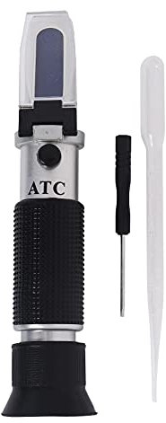 Ctwezoikmt Bierwürze- und Wein-Refraktometer, Dual-Skala, spezifisches Gewicht 1.000-1.120 und Brix 0-32%, ersetzt Homebrew Hydrometer (Aluminium)