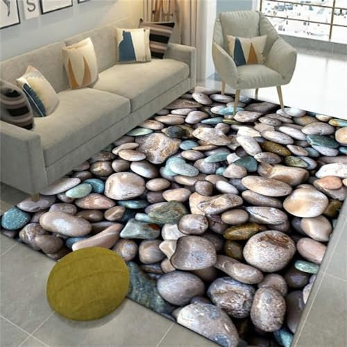 RUGMRZ Teppich Bad deko Wohnzimmer Freizeitsofa graues Steinmuster rutschfest und verformungsfrei Couch Klein Für Jugendzimmer 120X180CM