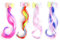 HSIXHAF 4 pcs Bunt Haarspangen Mädchen, Little World Haarsträhnen Kinder Einhorn Prinzessin Haarverlängerung Clips Haarschmuck Bunte Haarsträhnen, Haarschmuck Mädchen Bunte Haarteile Party Ankleiden