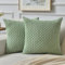 ANBURG Boho Kissenbezug 45x45 grün Kordsamt 2er Set Kissenbezüge Cord Zierkissenbezug für Wohnzimmer Einfarbig Sofakissen Quadratisch Weicher Couchkissen Schlafzimmer Dekokissen Kissenhülle