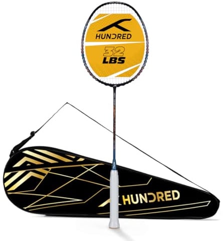 HUNDRED Medal Master Strung Badminton Racket | Unisex | Material: Carbon Fibre | with Full Racket Cover