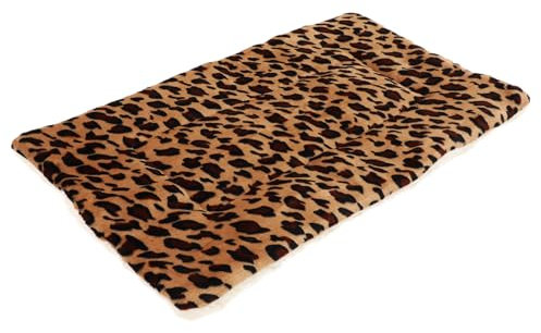 Milisten Cama para Perros y Gatos Almohadilla De Cálida para Dormir Cojín Portátil para Mascotas Colchoneta Cómoda para Uso Interiores Diseño De Leopardo