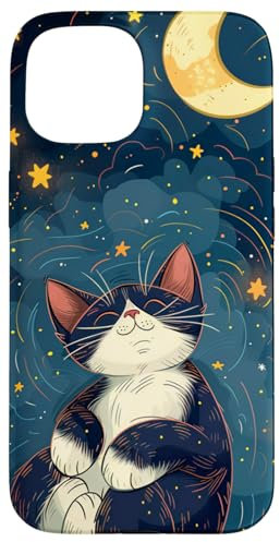 iPhone 15 Black and white cat phone Case