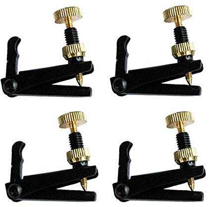 RuiJOTWAT 1 juego de 4 afinadores de ajuste de cuerdas de violín de tamaño completo de 3/4 a 4/4, color negro