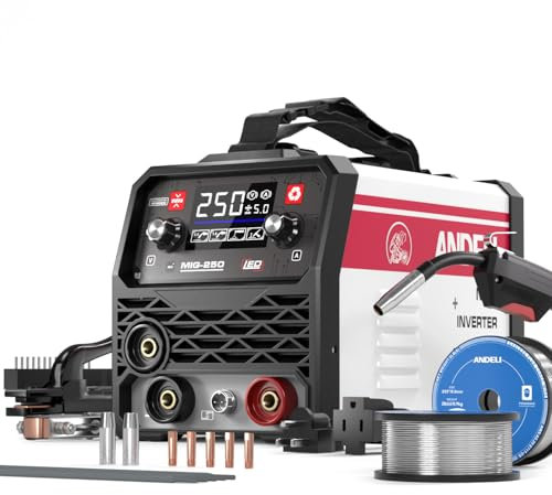 ANDELI 135Amp MIG Welder 110V Portable Gasless Welder Flux MIG/Lift Tig/Stick 3-in-1 Multiprocess Welder LED Digital Display Welding Machine IGBT Inverter Welder