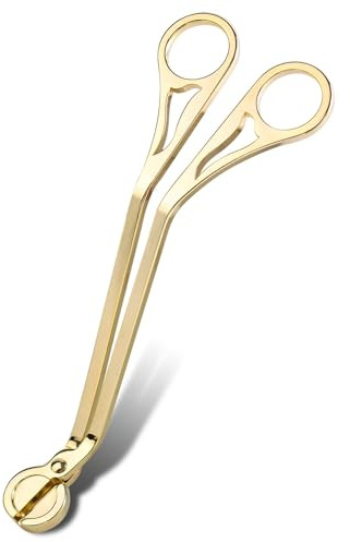 Heloner Candle Wick Trimmer, Stainless Steel Wick Clipper Cutter, Candle Cutter Wick Reduces Soot Prevent Soot Buildup, Candle Scissors (Gold rose)