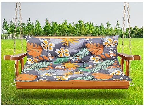 Wasserfeste Gartenstuhl-Sitzkissen mit Rückenlehne, Ersatzkissen für 2 bis 3 Personen, Sitzbank, Terrasse, Veranda, Möbelkissen (119,9 x 100,1 cm)