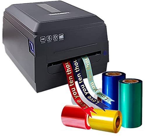 Digital Ribbon Printer Satin Ribbon Printing Machine Label Foil Stamping Printer for Wrapping, Supports Languages, Christmas Party