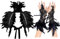 AUNGCSHE 3 Stuck Feder kostüm Set , Gothic Federkragen, Spitze Feder Handschuhe, Federumhang, Feder Manschetten Geeignet für Karneval, Ostern Gotische Kleiderparty(Schwarz)