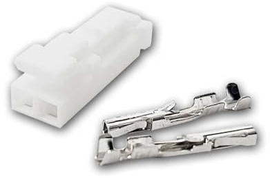world-trading-net 10er Pack Mini AMP-Stecker 2-polig, mit Crimpkontakten aus verzinnten Kupfer, weißes Kunststoffgehäuse, Gehäuse mit Arretierung für Zusammenhalt