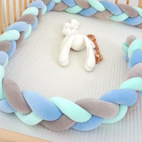 EXZFW Geflochten Nestchen FüR Babybett Geflochten Umrandungen Bettschlange Geflochten Baby Geflochtene Bettschlange Bettumrandung FüR Babybett Bettumrandung Geflochten Bettschlangen,No02,250cm