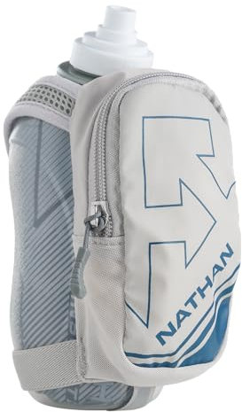 Nathan SpeedDraw Plus Insulated Handheld Water Bottle – Grip-Free Running Flask for Runners, Hiking, and Sports, Vapor Grey