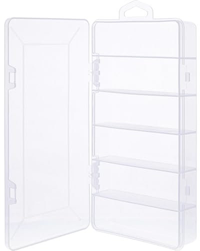 InLine Caja para piezas pequeñas, 6 compartimentos, organizador transparente para tornillos y accesorios, con tapa de clip, compacta y resistente, 43009K