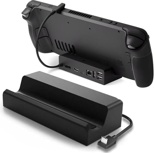 Docking Station for Steam Deck/ROG Ally/Legion Go/MSI Claw - MST and FreeSync FUNC - 7 in 1 USB C Dock Hub with HDMI 4K@120Hz, DisplayPort, Gigabit Ethernet, 3 USB A 3.1 and 100W PD