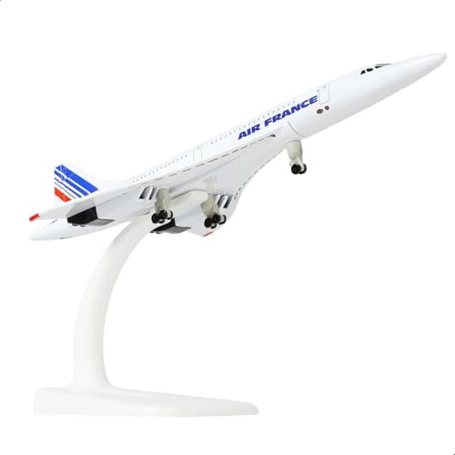 QIYUMOKE Concorde 1/300 Air France - Kit métal moulé pression décoration bureau cadeau (7,9 pouces)