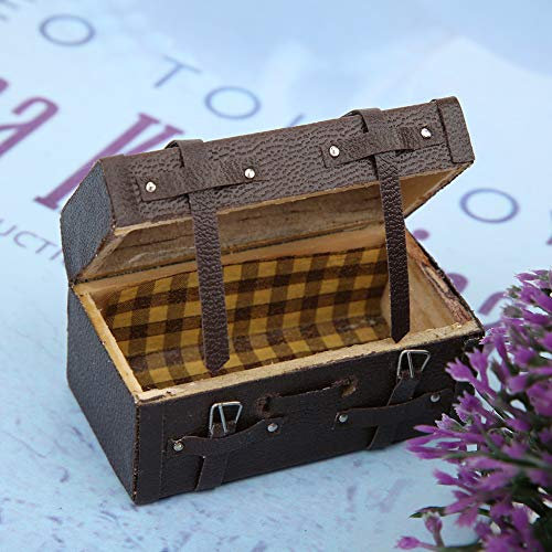 Décor, Décor Mini 1:12 Varigne de Style Classique Cossage en Bois Retro Retro Miniature Suitcase pour Dolly House