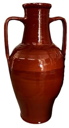 Fusina Puglia in Ceramica 60 cm – Capasone Pugliese Decorativo – Anfora Tradizionale da Interno ed Esterno – Fatto a Mano in Italia – Stile Rustico Mediterraneo