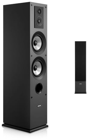 VEVOR Altoparlante da Pavimento, Altoparlante a Torre a 3 Vie con Doppi Woofer da 133,3 mm, Picco da 145 W, Involucro in MDF, Risposta in Frequenza da 70 Hz a 20 kHz, per Audio Domestico, Singolo