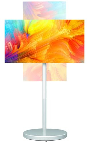 Portable TV 24-Inch Rechargeable with 8GB RAM, 128GB Storage, 13MP Camera, Height-Adjustable Stand for Home, Office, School, Outdoor Use