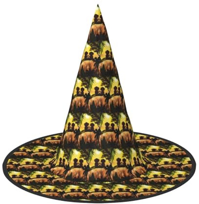 Niedliches Paar Affen-Druck, 2 Stück, Halloween-Hut, weiche Hexenhüte für Karneval, Maskeraden, platzsparende Mützen