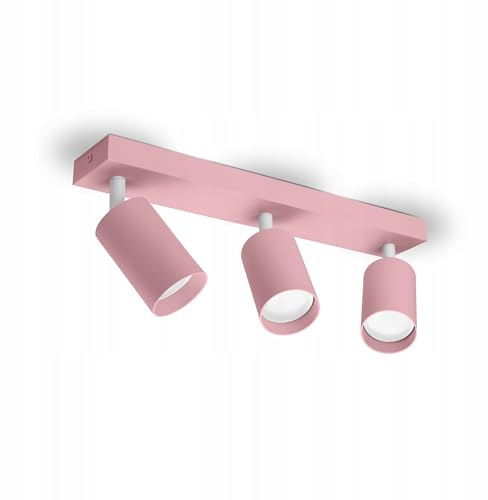 FKL DESIGN Home Deco Deckenlampe Deckenleuchte Kinderleuchte Kinderlampe 3-flammig GU10 Verstellbar Lampenschirm Lampe aus Serie (N975-BZ3-R)