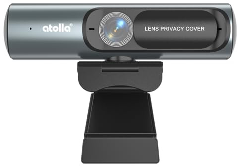 atolla 2K HD Conference Webcam, Privacy Cover, 78° View Angle, Auto Focus, Built-in Noise Reduction Microphone, USB-A for PC and Laptop, for Zoom, Skype, Teams